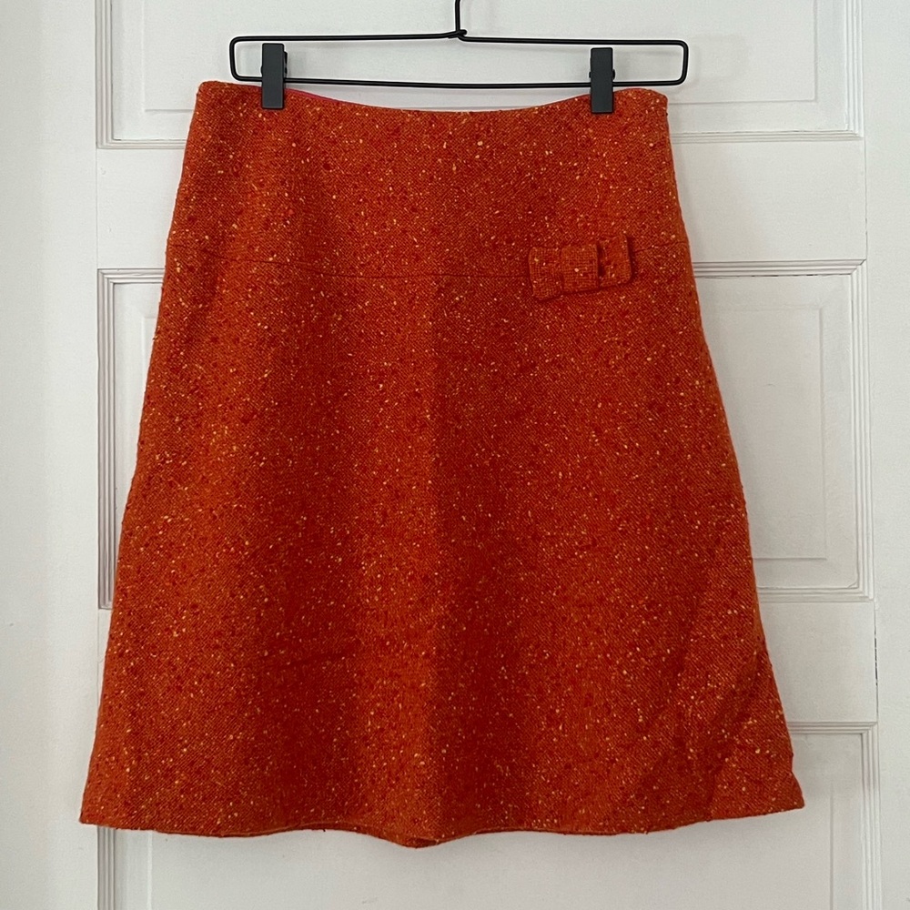 Vintage Sara Jane | Burnt Orange Tweed Wool Blend Skirt